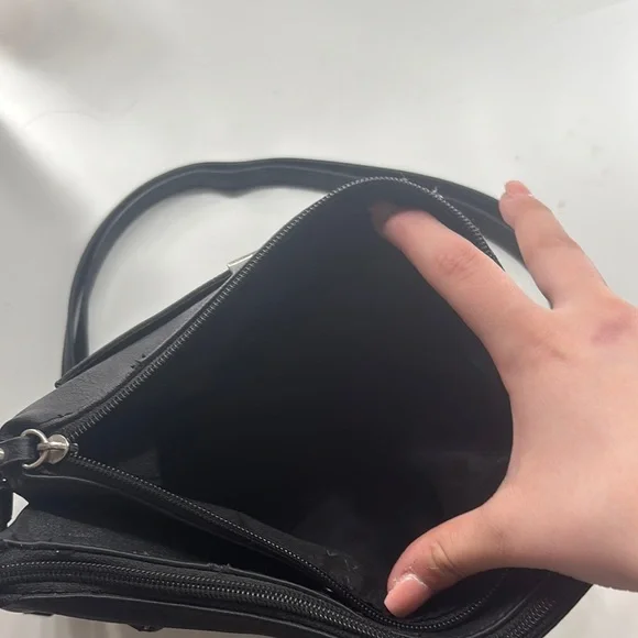 Black Leather Crossbody Bag - Picture 7 of 10